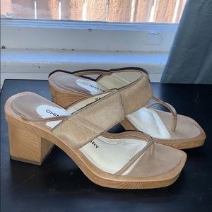 Chinese laundry beige chunky sandal